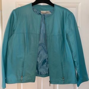 Aqua leather Jacket
